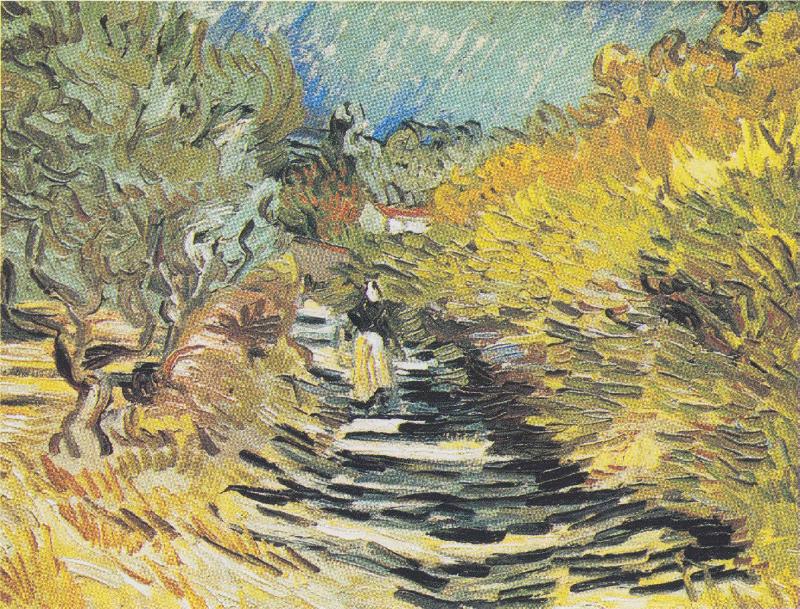 Vincent Van Gogh A Road at Saint Remy with Female Figure Sweden oil painting art